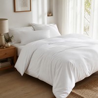 Parure de lit en percale de coton, tailles Queen et King, entretien facile, qualité hôtelière, toucher frais et plus doux à chaque lavage, lavable en machine en gros