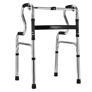 Aluminum Alloy <b>Walker</b> Height Adjustable Foldable Portable Non Slip Foot Mat Rehabilitation Aid For <b>Elderly</b> - Product Image 3