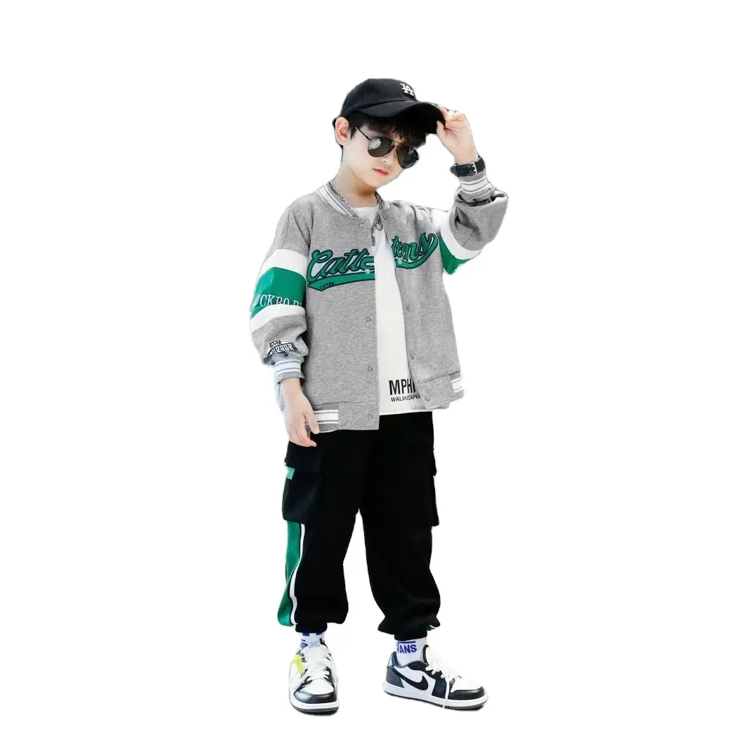 Superior quality korean kids clothes summer long sleeve baby boy outfit gentleman style suit boys outfits baby clothes