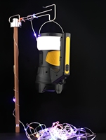 Lanterne de camping portable rechargeable avec guirlande lumineuse LED extractible, lampe de tente rétro à intensité variable IP44 Type-C