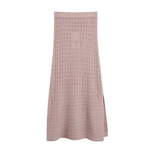 ODM OEM 2025 Automne Nouvelle Collection Tendance Ensemble Deux Pièces Femme Tricoté Rose Sexy Crop Top et Jupe Assortis - Product Image 4