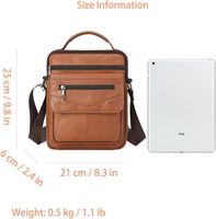 Sac à bandoulière en cuir de grande capacité avec logo personnalisé pour homme, sac de travail multifonctionnel, cadeau pour mari, père