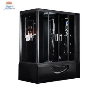 Sauna de Vapor Acrílica Multifuncional Doble para 2 Personas, <span class=keywords><strong>Ducha</strong></span> Combinada Cerrada, <span class=keywords><strong>Hidromasaje</strong></span> con Cascada, Bañera de <span class=keywords><strong>Hidromasaje</strong></span> con Puerta Corredera de Aluminio - Product Image 5