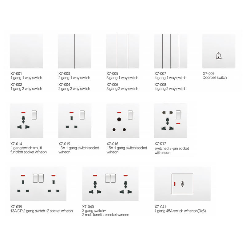UK Standard United Arab Emirates Iraq Customization Low Price Gang Switch 16A 250V 4 Gang 1 Way 2way Electric Wall Switches