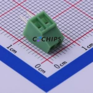 KF128-2.54-2P Screw Terminal Block Through hole Component (THT),P=2.54mm Connector 1x2P 2.54mm Green Through Hole - Product Image 1