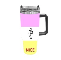 Gobelet de voyage isotherme en acier inoxydable de 40 oz avec motif imprimé arc-en-ciel (design original), idéal pour les déplacements urbains longue distance, les pique-niques en bord de rivière et au parc