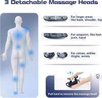 Masseur électrique pour les pieds, 30 vitesses, vibration profonde des tissus, télécommande mains libres, pour soulager les douleurs aux jambes/dos à domicile