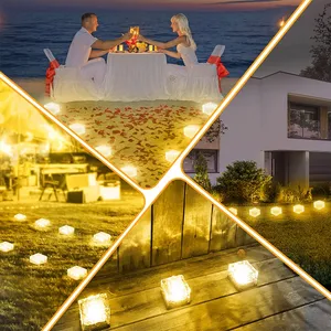 Quảng trường năng lượng Mặt Trời Đá gạch chôn đèn Cube với LED ánh sáng ấm áp tự động chiếu sáng 1.2V 1 Wát 6LED đèn vườn ngoài trời Pathway - Product Image 6