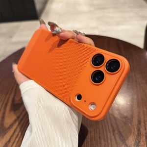 Funda Protectora Delgada de PC Rígido Mate con Disipación de Calor para <span class=keywords><strong>iPhone</strong></span> 17 14 15 16 Pro Max con Película Protectora de Lente de Vidrio - Product Image 1