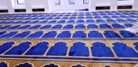 Tapis de mosquée épais rouge et bleu, mur à mur