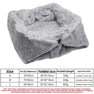 Compra al por mayor: Cama redonda de felpa lavable 2 en 1 a rayas para mascotas – Cueva para gatos y colchoneta cálida para cachorros, reptiles - Product Image 5