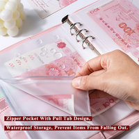 Coffret Cadeau Livre de Budget Personnalisé avec Serrure à Combinaison, Reliure à Feuillets Mobiles, Couverture en PU Rose/Blanc