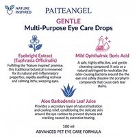 Gouttes oculaires multi-usages pour animaux de compagnie 100ml, nettoyant stérile pour les taches de larmes, lavage oculaire pour chien, formule vétérinaire, OEM personnalisé