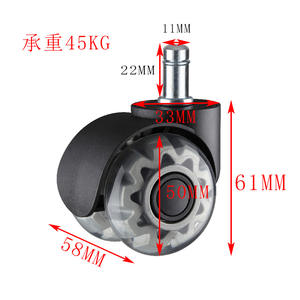 Roulettes pivotantes universelles en PU pour chaise de bureau, chaise d'ordinateur, salle de bain, extérieur, salon – Silencieuses et modernes - Product Image 2