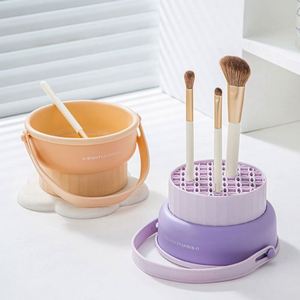 Silicone Makeup Cleaning Brush Scrubber Bowl Foldable Brush Cleaning Pad Portable Washing Tool Cosmetic Brush <b>Cleaner</b> - Product Image 2