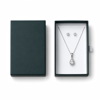Boîte cadeau en papier rigide recyclable de luxe avec logo personnalisé pour collier, bague, boucles d'oreilles