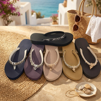 Sandales de plage et de villégiature légères en EVA pour femmes, avec plateforme, strass et cristaux, style décontracté, par Designer Charms