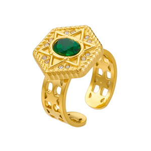 Thời Trang Niche Retro Thiết Kế Kim Loại Kim Cương Dát Ngôi Sao của <span class=keywords><strong>David</strong></span> Phụ Kiện Titan Thép Hollow Mở Vòng - Product Image 6