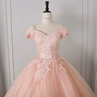 Robe de Quinceañera de luxe avec appliques brodées exquises, robe de bal princesse à épaules dénudées pour les événements du soir