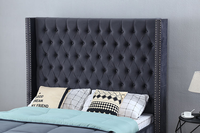 Lit moderne de luxe avec dossier haut, cadre de lit réglable, contreplaqué robuste, pieds en acier inoxydable, tailles personnalisables, lit Yaji 1991