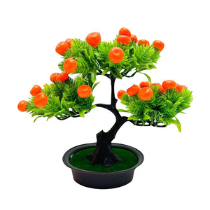 Bonsái de Frutas Artificiales de 27 cm de Altura, Decoración de Plástico y Seda para Oficina, Escritorio, Sala de Estar, Estudio, Hotel - Product Image 5