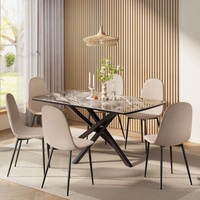 Chaise de salle à manger transfrontalière personnalisable, design moderne minimaliste de style européen, revêtement en lin, siège à coque souple, chaise tendance