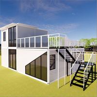 Villa de luxe pliable à 2 étages, conteneur modulable, 2-3 chambres, appartement, bureau, hôtel, école, taille personnalisée, maison mobile, bâtiment de bureaux