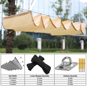 Toldo Retráctil Telescópico para Jardín y Patio, con 90% de Protección Solar, Impermeable, Tipo Ola - Product Image 2