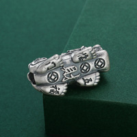 Perles intercalaires Pixiu en argent pur 999, Cinq Bénédictions, pour la fabrication de bijoux et de bracelets, composants en argent sterling en gros