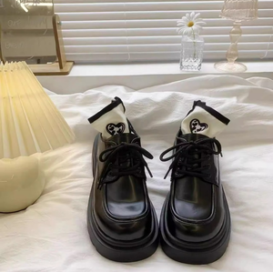 British High-End Retro <b>Style</b> Women's <b>Walking</b> <b>Shoes</b> Four Seasons Casual Wear with Thick Heel - Product Image 3