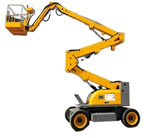 Plataforma Elevadora Articulada Hidráulica Autopropulsada Amarilla para Trabajos Aéreos en Construcción - Product Image 1