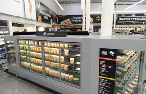 1.5 मीटर डबल तापमान एयर कूलिंग सेमी-ऊर्ध्वाधर आइसक्रीम और जमे हुए खाद्य मांस प्रदर्शन फ्रीजर के साथ फ्रीजर - Product Image 3