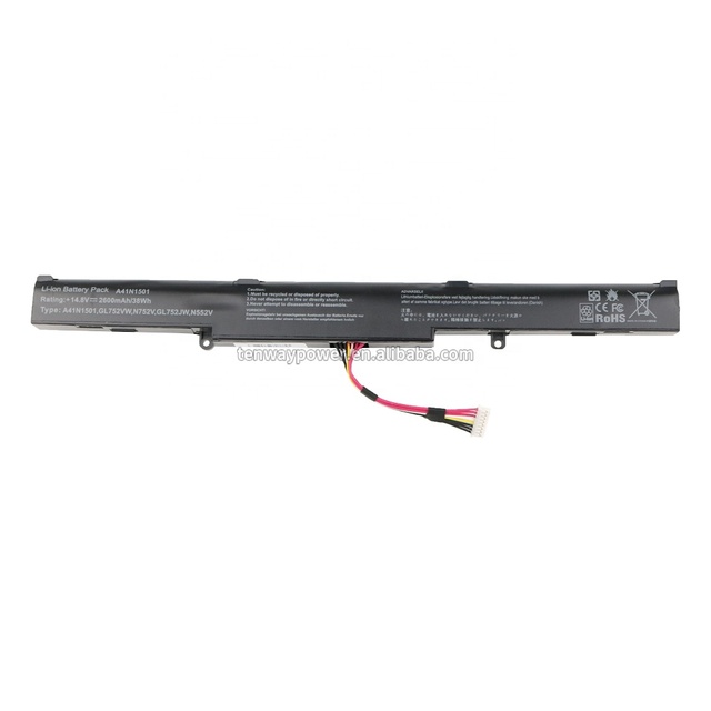 14.8V A41N1501 Laptop Battery for ASUS N552V N552VW N752 N752V N752VW GL752 GL752V