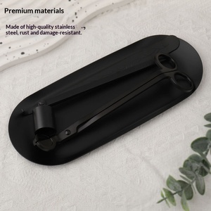 Stainless Steel <b>Candle</b> Tool 4 Set <b>Candle</b> Snuffer <b>Wick</b> Trimmer <b>Candle</b> Holder Tray Straight <b>Candle</b> Accessory Kit - Product Image 3