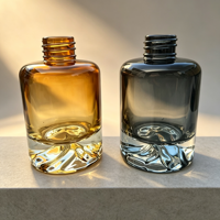Vente en gros de flacons diffuseurs de parfum vides de 120 ml avec bouchon en bois, flacon en verre dégradé noir et dégradé brun