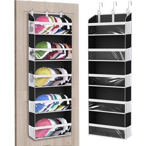 Over The Door <b>Hat</b> Organizer 33x15x85cm Clear Pockets For Baseball Caps Storage Rack Behind Door Wall Hook Type - Product Image 1