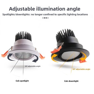 Foco LED empotrable COB para techo y pared, luz antideslumbrante, diseño de lujo, aleación de aluminio, para hotel y hogar, 75 downlights - Product Image 4