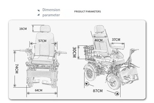 <span class=keywords><strong>Fauteuil</strong></span> <span class=keywords><strong>roulant</strong></span> électrique tout-terrain à double poignée à moteur différentiel haute puissance pour équipement de réadaptation - Product Image 6