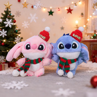 Porte-clés en peluche monstre de dessin animé mignon avec chapeau et écharpe de Noël, poupée en peluche, jouets pendentifs pour sac à dos pour enfants, vente en gros