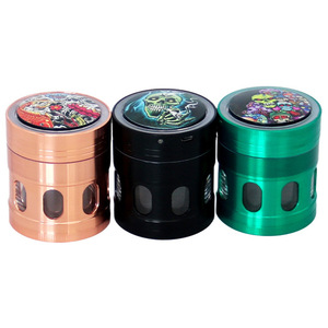 Accessoire pour fumeurs, moulin à herbes en métal personnalisé de 63 mm, moulin à <span class=keywords><strong>tabac</strong></span> portable à 4 pièces avec lumière LED - Product Image 6