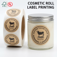 Étiquettes autocollantes personnalisées pour emballages cosmétiques imperméables, dorure à chaud sur rouleau