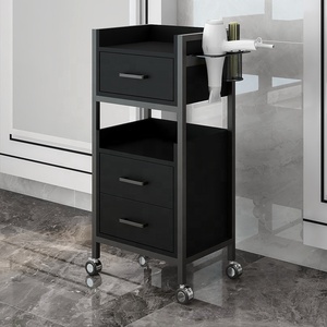 Chariot de coiffure mobile de haute qualité, chariot de beauté portable, chariot de salon blanc et or - Product Image 1