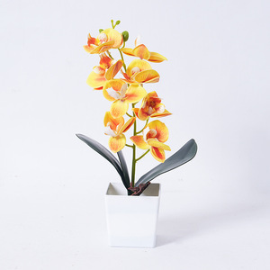 Orchidée Phalaenopsis en soie de 28 cm, plante artificielle en pot réaliste, décoration pour la maison, fête des mères, Yiwu Datuo Florist - Product Image 3