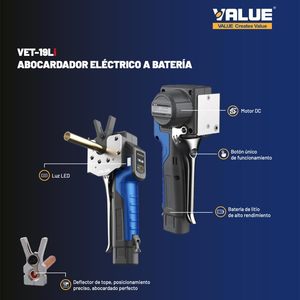 Cordless Power Quick Flaring <strong>Electric</strong> Flaring Tool <strong>Kit</strong> VEF-19LI Easy Flaring Innovative Clamp Long Battery Enduranc 7.2V Lithium - Product Image 3