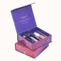 Boîte cadeau magnétique rigide haut de gamme personnalisée avec logo pour rouge à lèvres et brillant à lèvres, avec séparateurs, en carton recyclable, pour crème contour des yeux et cosmétiques mats