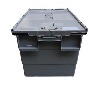 JOIN <strong>Plastic</strong> Warehouse Storage Container Stackable Logistics <strong>Plastic</strong> Reusable Attached <strong>Lid</strong> Tote <strong>Bins</strong> for Storage - Product Image 2