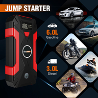 Démarreur de secours 2000A Peak 29800mAh, pour voitures essence 6.0L et diesel 3.0L, avec lampe LED multi-modes, batterie externe et mallette à outils