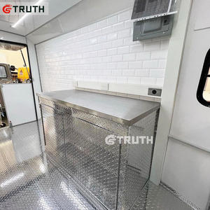 Sự thật tùy chỉnh điện thực phẩm Trailer cung cấp kem ăn nhẹ cà phê BBQ Burger van Retro đường phố di động Trailer xe tải thực phẩm - Product Image 4