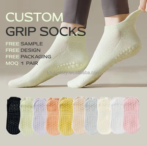 Échantillon Gratuit Bilu, Faible MOQ, Conception Personnalisée, Chaussettes de Fitness Pilates pour Femmes, Chaussettes de Yoga Antidérapantes Personnalisées - Product Image 1