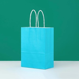 Nhà máy bán in logo trắng nâu giấy kraft bao bì thực phẩm Takeaway túi với Xoắn xử lý mua sắm đồ trang sức Túi Quà Tặng - Product Image 6